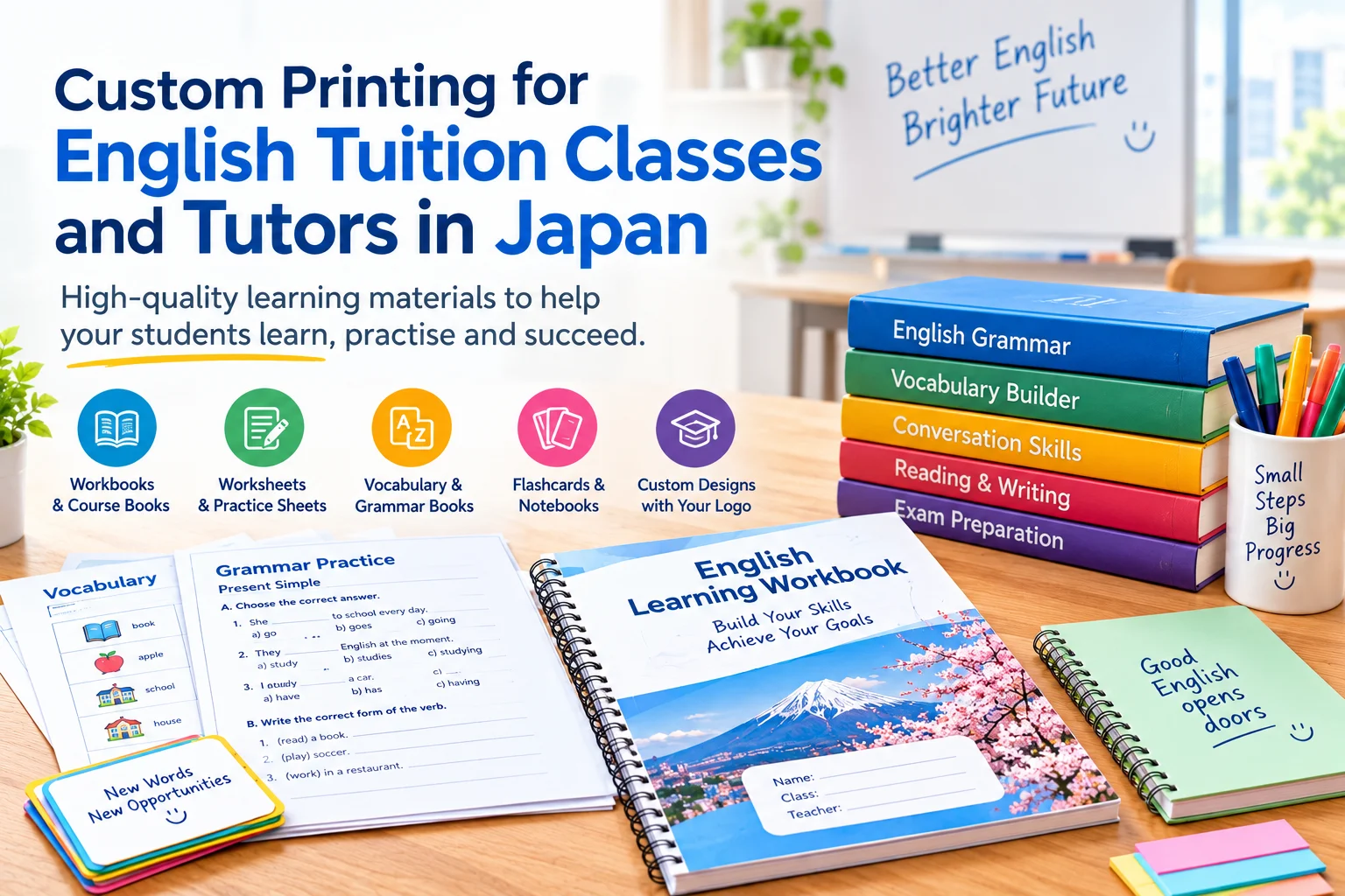 Custom Printing for English Tuition Classes and Tutors in Japan